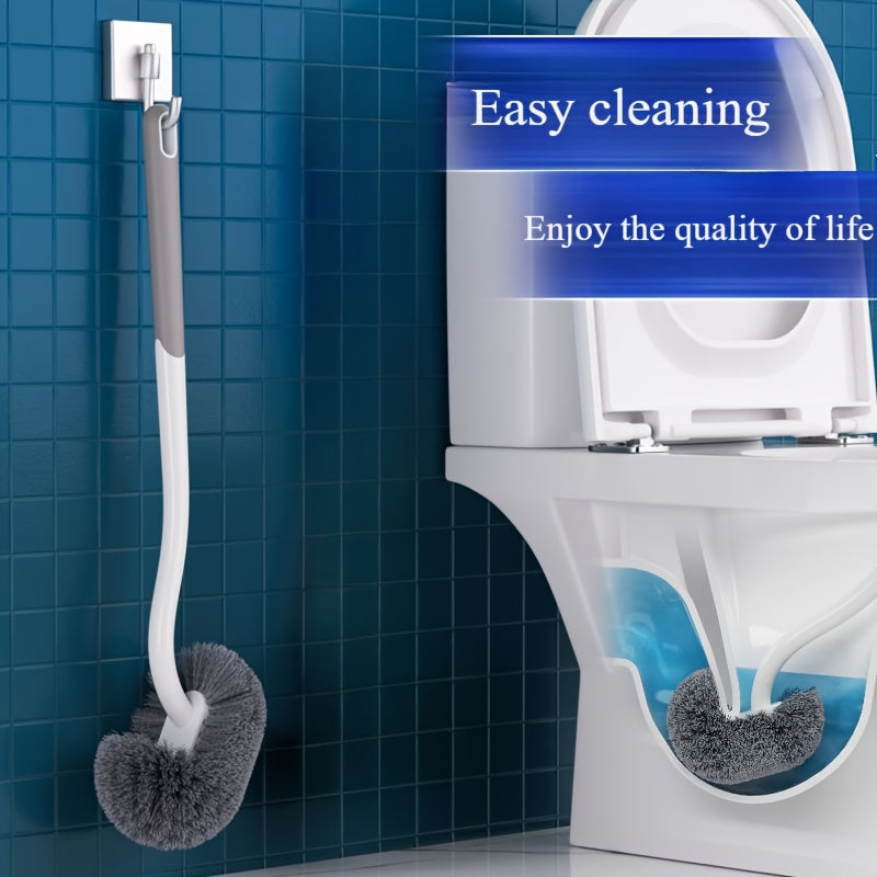 Ergonomically Designed Toilet Brush with a Long Handle And C-Shaped Head - Ideal for Thorough Cleaning, Easy to Carry, Reusable, Does Not Require, Perfect for Bathrooms And Tight Spaces - Effectively Cleans Corners, Hygienic And Compact Design