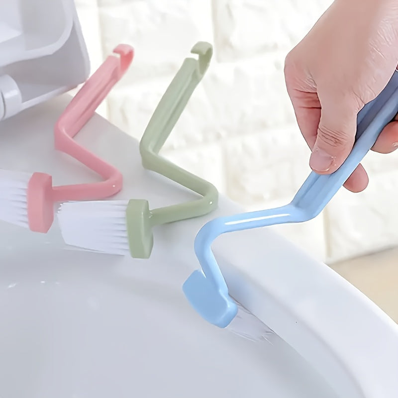 2pcs Random Color V-Shaped Toilet Brush Set - Small Angle Cleaning Brush, Household Bathroom Essential, Wall-Mounted, Manual Power, for Toilet Cleaning