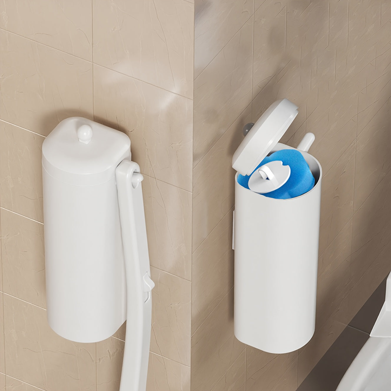 Newly Upgraded Cleaning Brush, Disposable Toilet Brush Cleaning System, Toilet Cleaning Brush with Bracket, Cleaning Kit for Deep Cleaning Including Replaceable Brush Head, Maintenance Toilet and Bathroom Cleaning System Kit